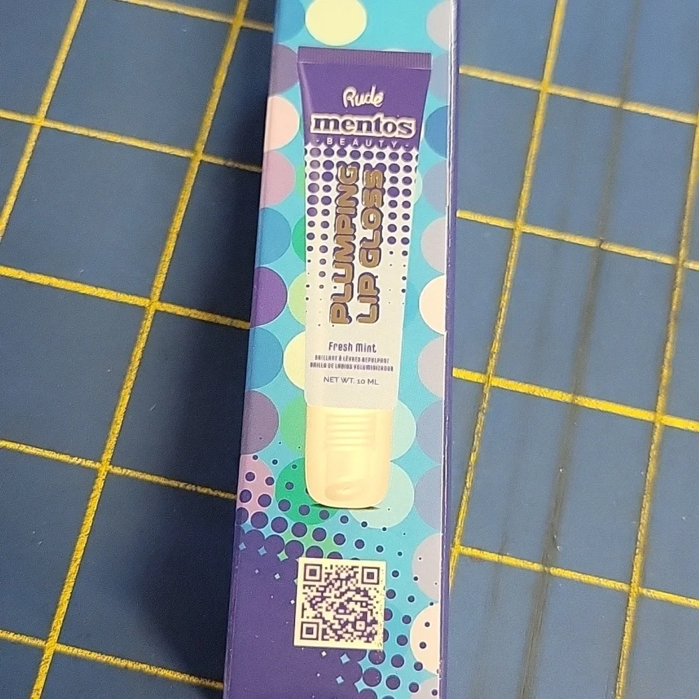 Rude Mentos Beauty Plumping Lip Gloss Fresh Mint New Tube In Box